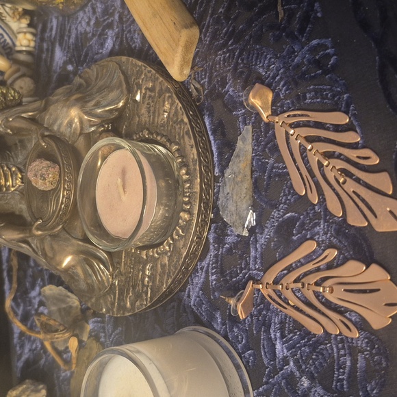 Kendra Scott Luca earrings Monstera leaf feather rose gold - Picture 4 of 5